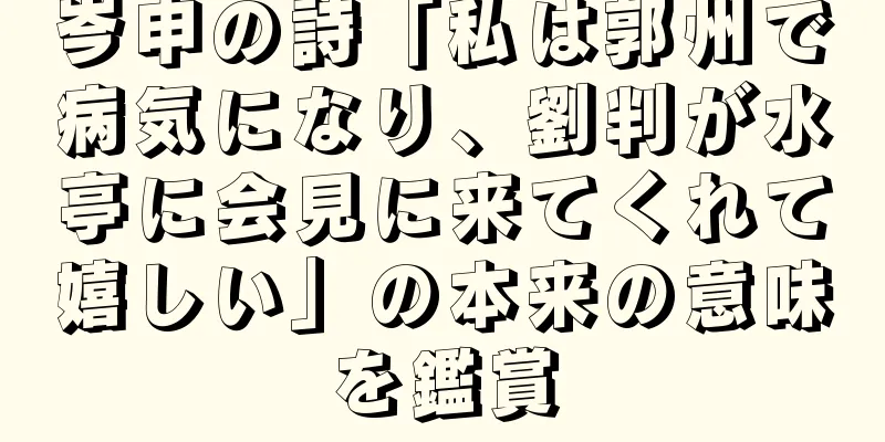 岑申の詩「私は郭州で病気になり、劉判が水亭に会見に来てくれて嬉しい」の本来の意味を鑑賞