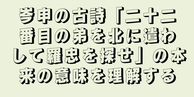 岑申の古詩「二十二番目の弟を北に遣わして羅忠を探せ」の本来の意味を理解する