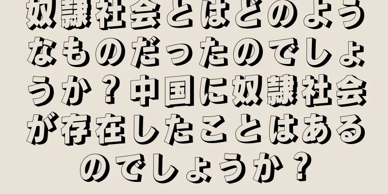 奴隷社会とはどのようなものだったのでしょうか？中国に奴隷社会が存在したことはあるのでしょうか？