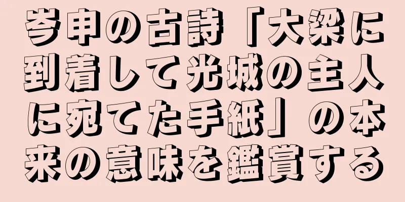 岑申の古詩「大梁に到着して光城の主人に宛てた手紙」の本来の意味を鑑賞する