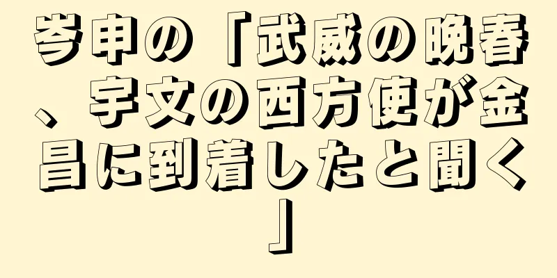 岑申の「武威の晩春、宇文の西方使が金昌に到着したと聞く」