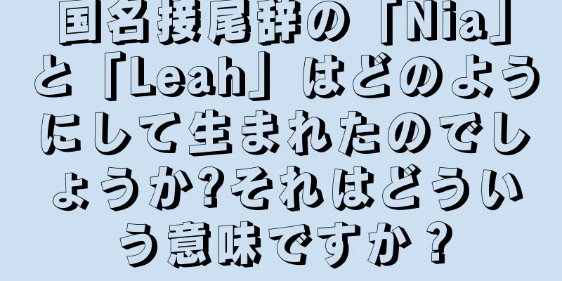 国名接尾辞の「Nia」と「Leah」はどのようにして生まれたのでしょうか?それはどういう意味ですか？