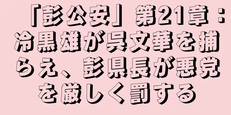 「彭公安」第21章：冷黒雄が呉文華を捕らえ、彭県長が悪党を厳しく罰する
