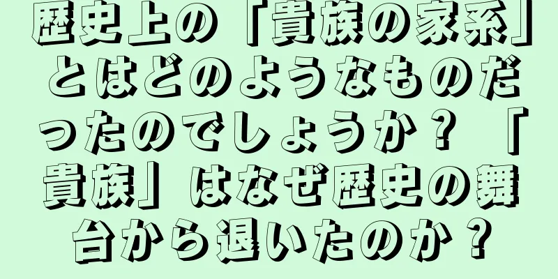 歴史上の「貴族の家系」とはどのようなものだったのでしょうか？ 「貴族」はなぜ歴史の舞台から退いたのか？