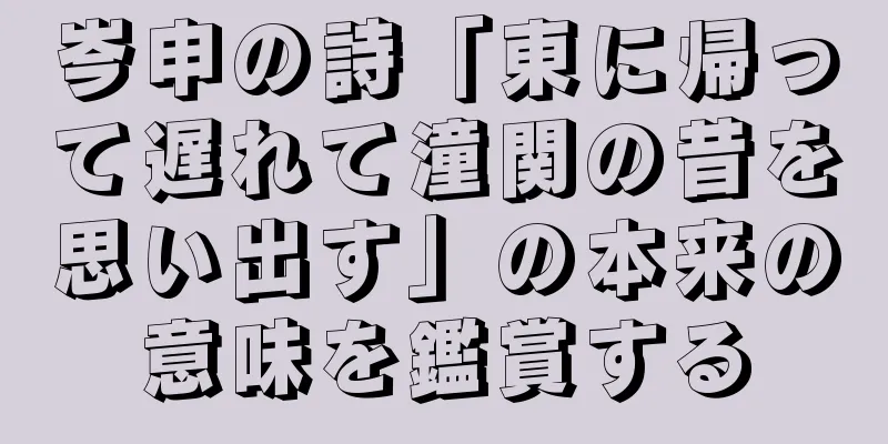 岑申の詩「東に帰って遅れて潼関の昔を思い出す」の本来の意味を鑑賞する