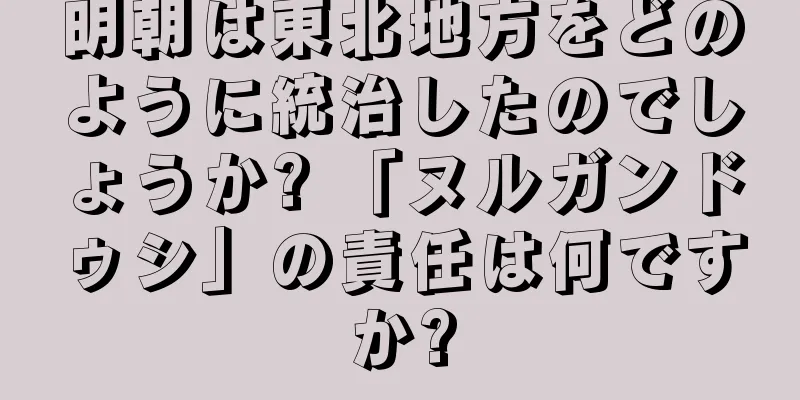 明朝は東北地方をどのように統治したのでしょうか? 「ヌルガンドゥシ」の責任は何ですか?