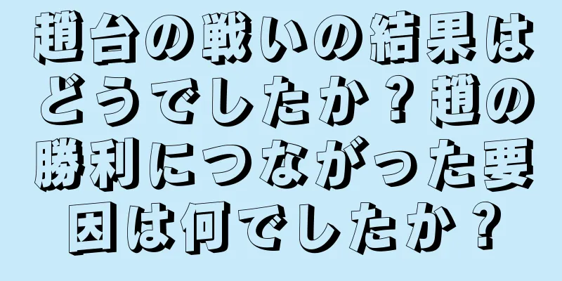 趙台の戦いの結果はどうでしたか？趙の勝利につながった要因は何でしたか？