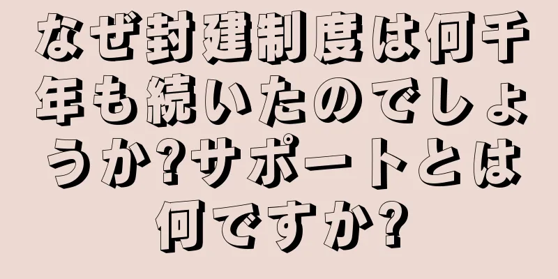 なぜ封建制度は何千年も続いたのでしょうか?サポートとは何ですか?