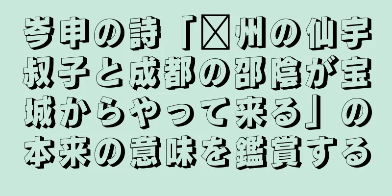 岑申の詩「淄州の仙宇叔子と成都の邵陰が宝城からやって来る」の本来の意味を鑑賞する