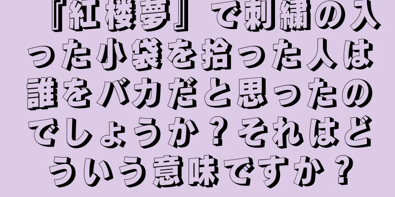『紅楼夢』で刺繍の入った小袋を拾った人は誰をバカだと思ったのでしょうか？それはどういう意味ですか？