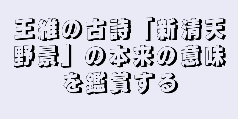 王維の古詩「新清天野景」の本来の意味を鑑賞する