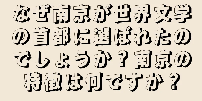 なぜ南京が世界文学の首都に選ばれたのでしょうか？南京の特徴は何ですか？