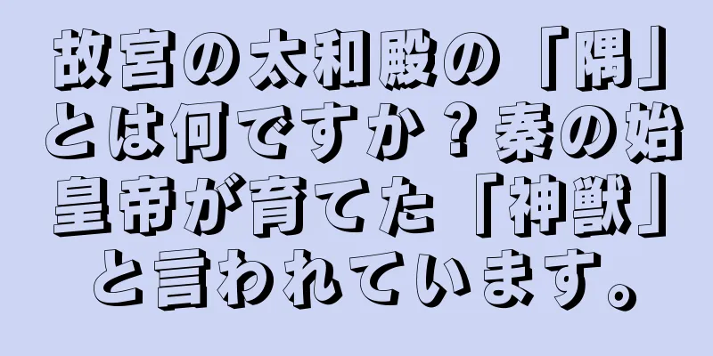 故宮の太和殿の「隅」とは何ですか？秦の始皇帝が育てた「神獣」と言われています。