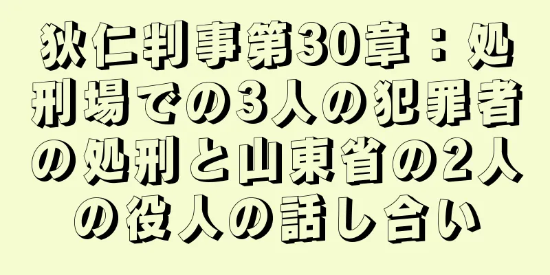 狄仁判事第30章：処刑場での3人の犯罪者の処刑と山東省の2人の役人の話し合い