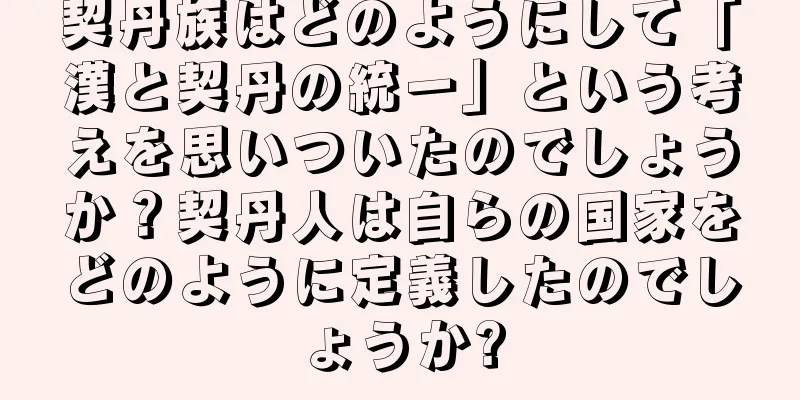 契丹族はどのようにして「漢と契丹の統一」という考えを思いついたのでしょうか？契丹人は自らの国家をどのように定義したのでしょうか?