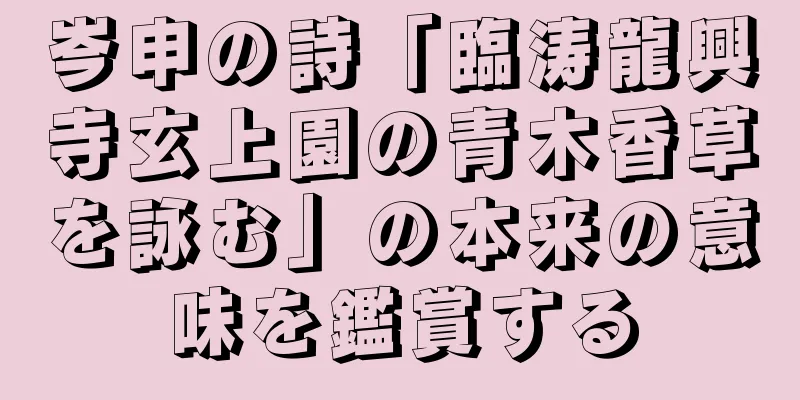 岑申の詩「臨涛龍興寺玄上園の青木香草を詠む」の本来の意味を鑑賞する