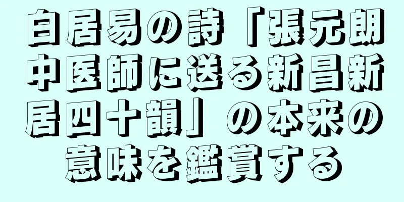 白居易の詩「張元朗中医師に送る新昌新居四十韻」の本来の意味を鑑賞する