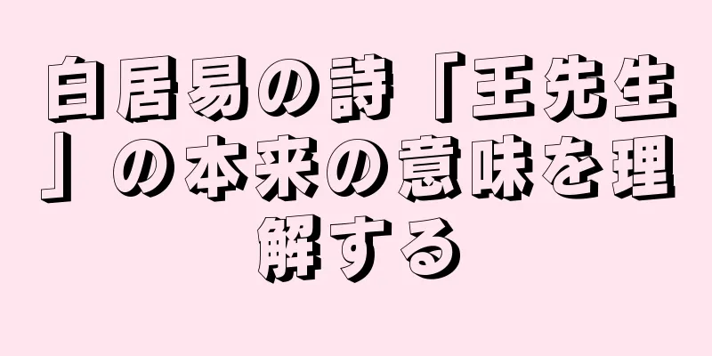白居易の詩「王先生」の本来の意味を理解する