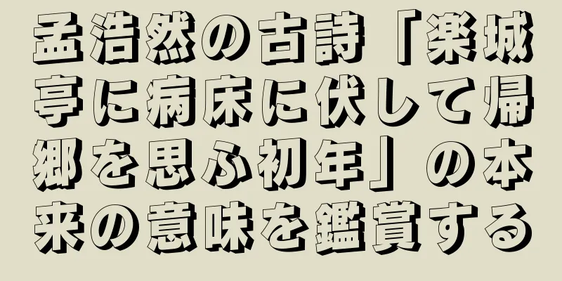 孟浩然の古詩「楽城亭に病床に伏して帰郷を思ふ初年」の本来の意味を鑑賞する