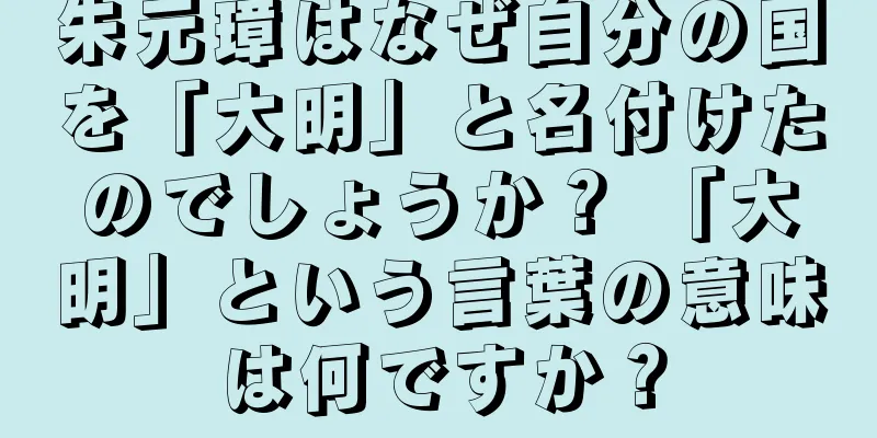 朱元璋はなぜ自分の国を「大明」と名付けたのでしょうか？ 「大明」という言葉の意味は何ですか？