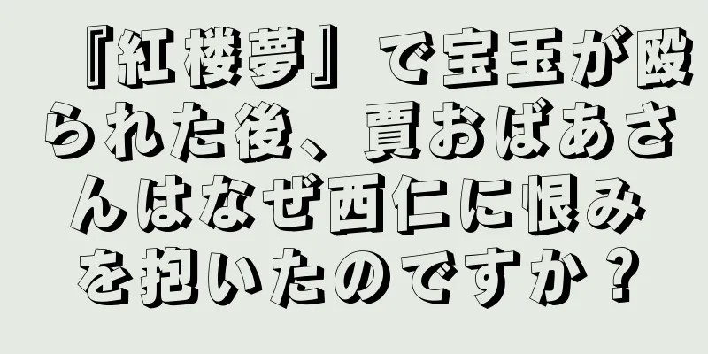 『紅楼夢』で宝玉が殴られた後、賈おばあさんはなぜ西仁に恨みを抱いたのですか？