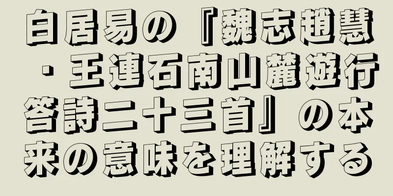 白居易の『魏志趙慧・王連石南山麓遊行答詩二十三首』の本来の意味を理解する