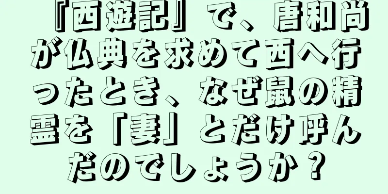 『西遊記』で、唐和尚が仏典を求めて西へ行ったとき、なぜ鼠の精霊を「妻」とだけ呼んだのでしょうか？