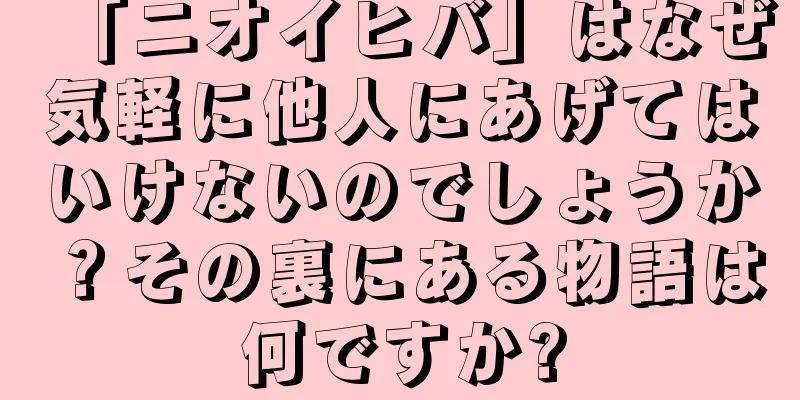 「ニオイヒバ」はなぜ気軽に他人にあげてはいけないのでしょうか？その裏にある物語は何ですか?