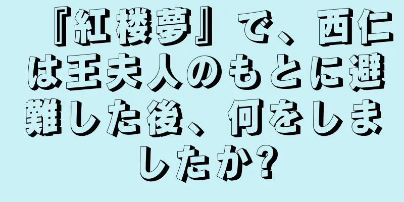 『紅楼夢』で、西仁は王夫人のもとに避難した後、何をしましたか?
