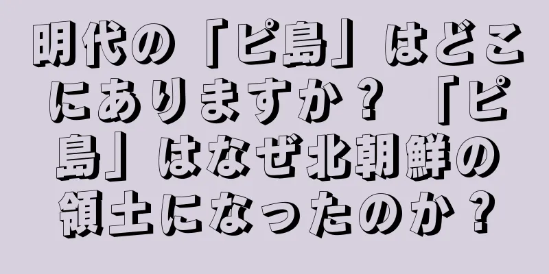 明代の「ピ島」はどこにありますか？ 「ピ島」はなぜ北朝鮮の領土になったのか？