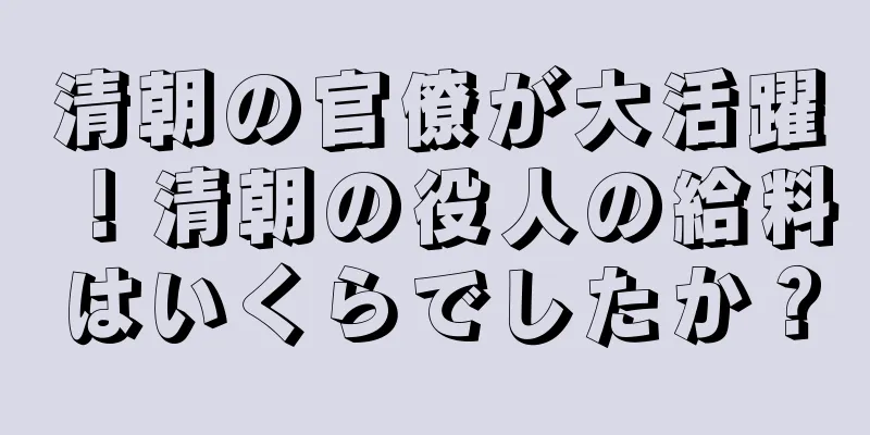 清朝の官僚が大活躍！清朝の役人の給料はいくらでしたか？