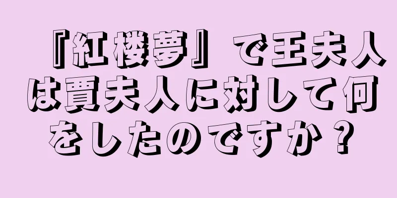 『紅楼夢』で王夫人は賈夫人に対して何をしたのですか？