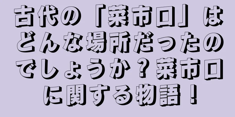 古代の「菜市口」はどんな場所だったのでしょうか？菜市口に関する物語！