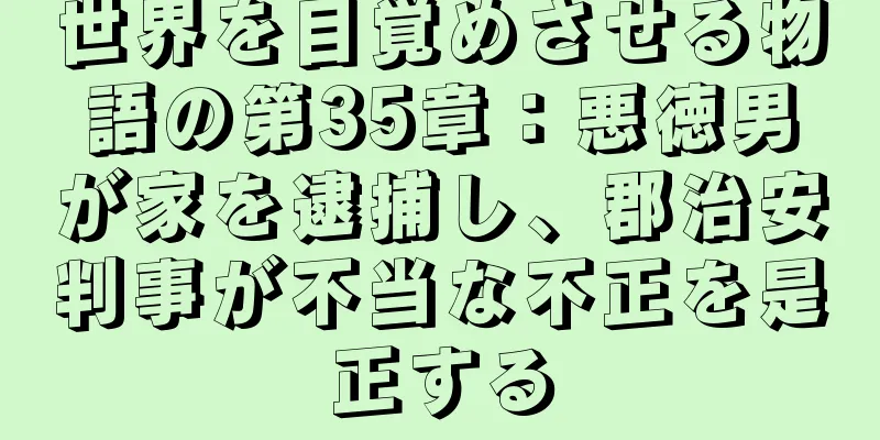 世界を目覚めさせる物語の第35章：悪徳男が家を逮捕し、郡治安判事が不当な不正を是正する