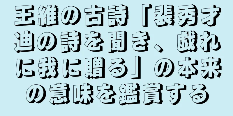 王維の古詩「裴秀才迪の詩を聞き、戯れに我に贈る」の本来の意味を鑑賞する