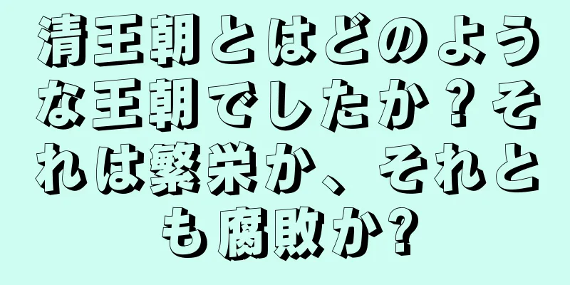 清王朝とはどのような王朝でしたか？それは繁栄か、それとも腐敗か?