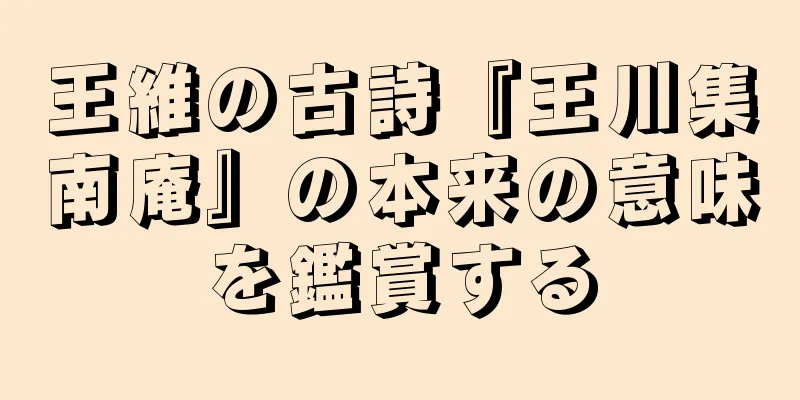 王維の古詩『王川集南庵』の本来の意味を鑑賞する