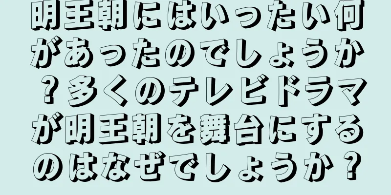 明王朝にはいったい何があったのでしょうか？多くのテレビドラマが明王朝を舞台にするのはなぜでしょうか？