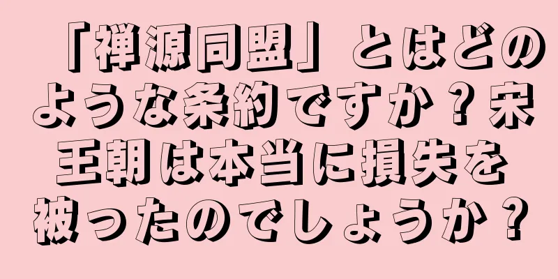 「禅源同盟」とはどのような条約ですか？宋王朝は本当に損失を被ったのでしょうか？