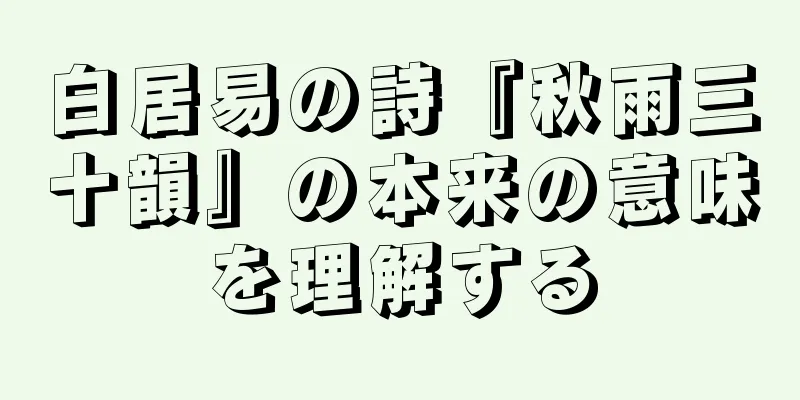 白居易の詩『秋雨三十韻』の本来の意味を理解する