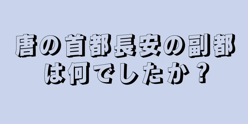 唐の首都長安の副都は何でしたか？