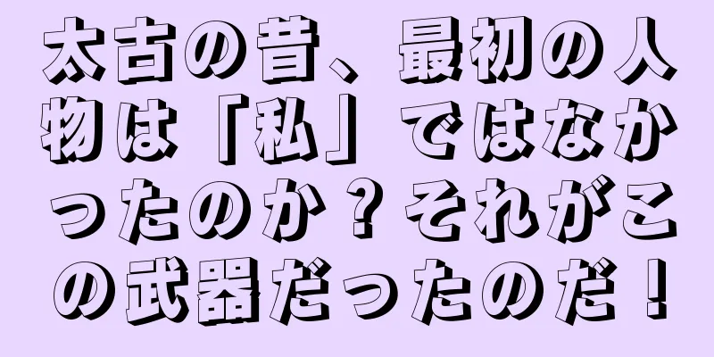 太古の昔、最初の人物は「私」ではなかったのか？それがこの武器だったのだ！