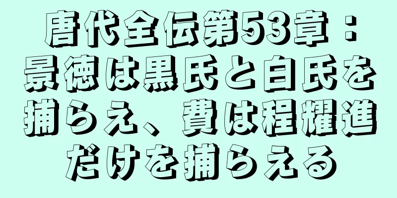 唐代全伝第53章：景徳は黒氏と白氏を捕らえ、費は程耀進だけを捕らえる