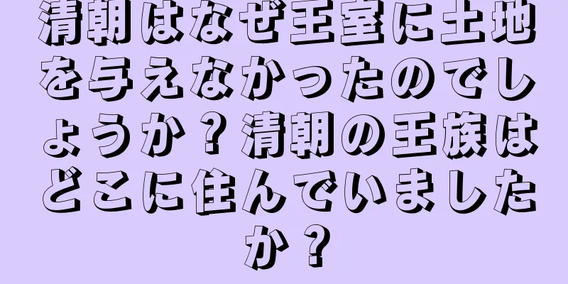 清朝はなぜ王室に土地を与えなかったのでしょうか？清朝の王族はどこに住んでいましたか？