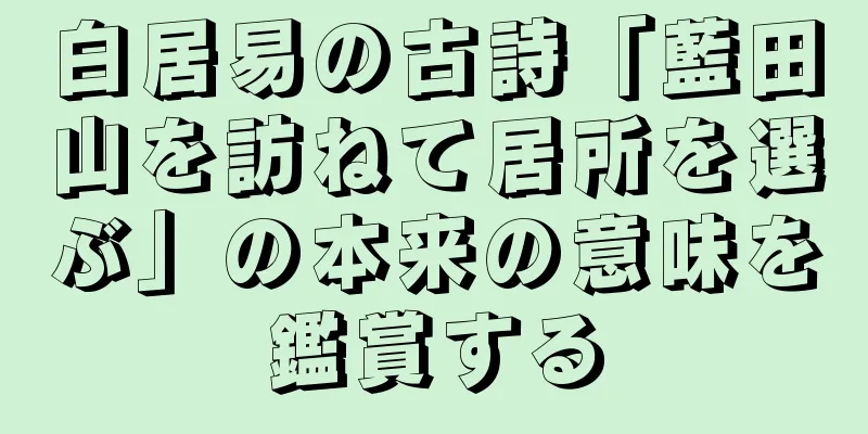 白居易の古詩「藍田山を訪ねて居所を選ぶ」の本来の意味を鑑賞する