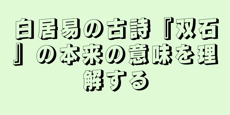 白居易の古詩『双石』の本来の意味を理解する
