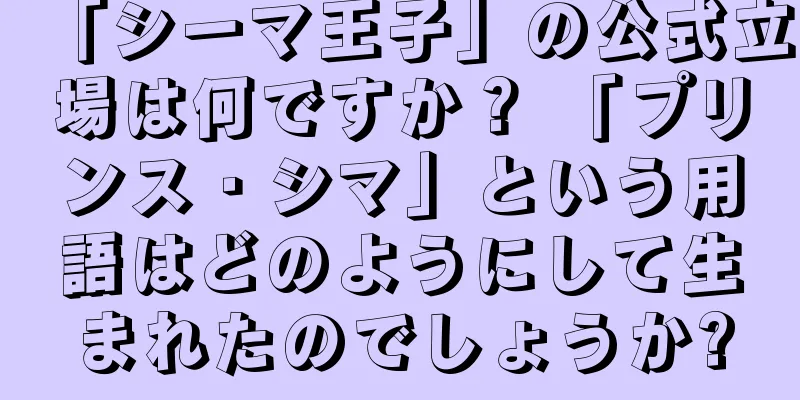 「シーマ王子」の公式立場は何ですか？ 「プリンス・シマ」という用語はどのようにして生まれたのでしょうか?