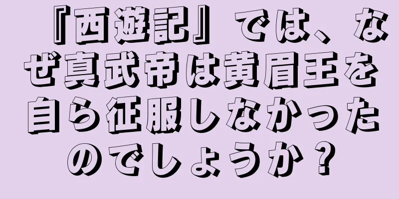 『西遊記』では、なぜ真武帝は黄眉王を自ら征服しなかったのでしょうか？