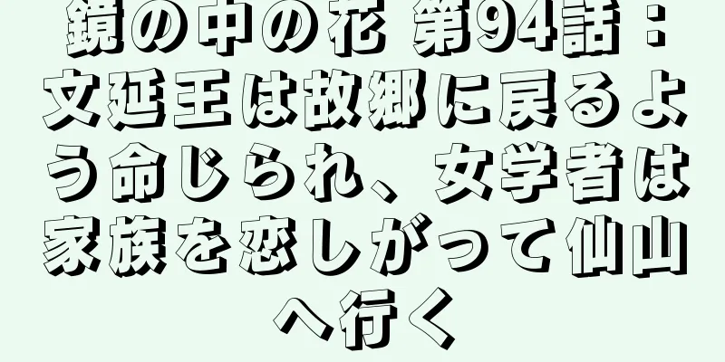 鏡の中の花 第94話：文延王は故郷に戻るよう命じられ、女学者は家族を恋しがって仙山へ行く