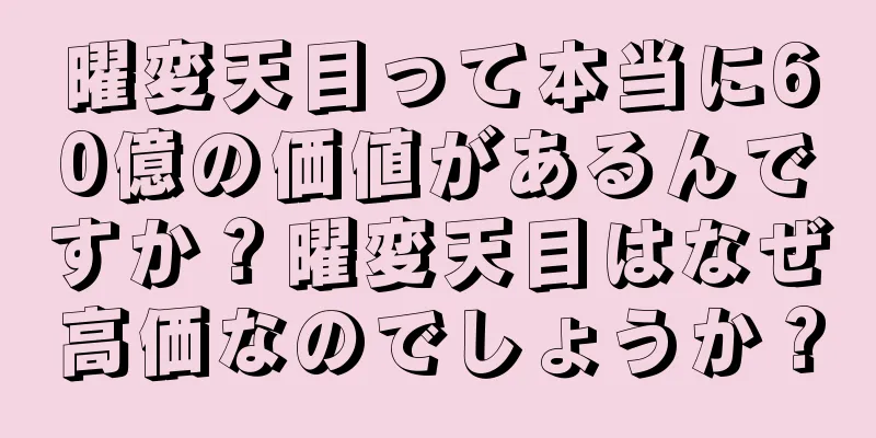 曜変天目って本当に60億の価値があるんですか？曜変天目はなぜ高価なのでしょうか？